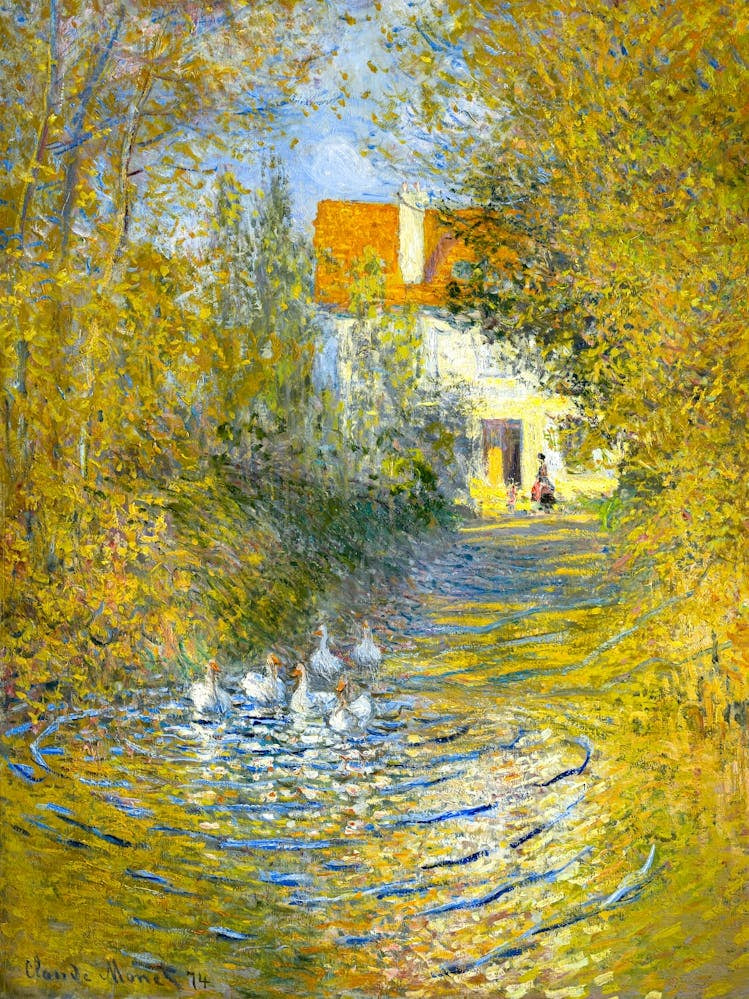Geese in the Creek 1874 by Claude Monet "The Duck Pond" HD Remastered