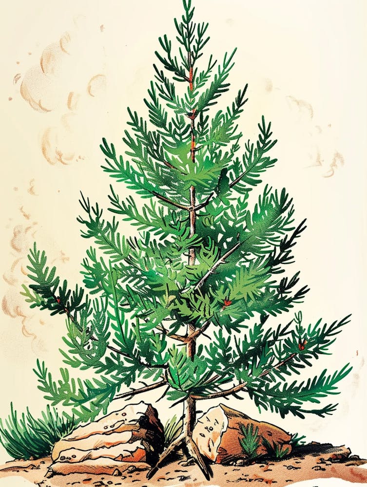 Hemlock Tree Storybook Illustration 1
