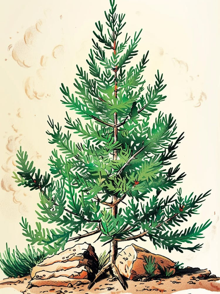 Hemlock Tree Storybook Illustration 1