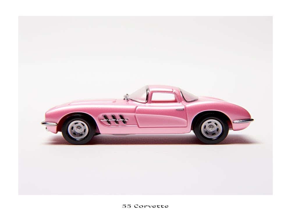Toy Car 55 Corvette Pink Poster