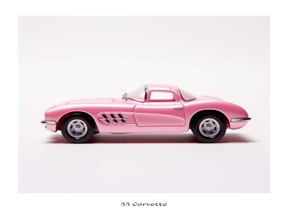 Toy Car 55 Corvette Pink Poster