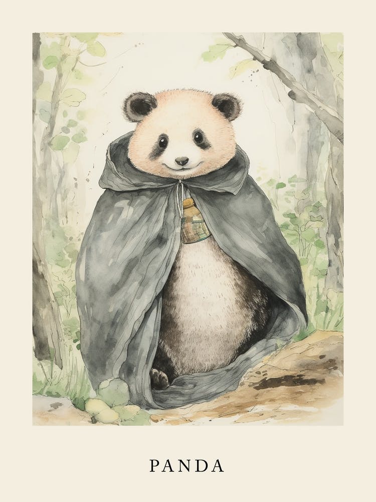 Beatrix Potter Inspired  Animal Watercolour Panda 2