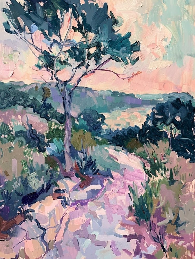 Laguna Gloria Austin Texas Oil Painting 1