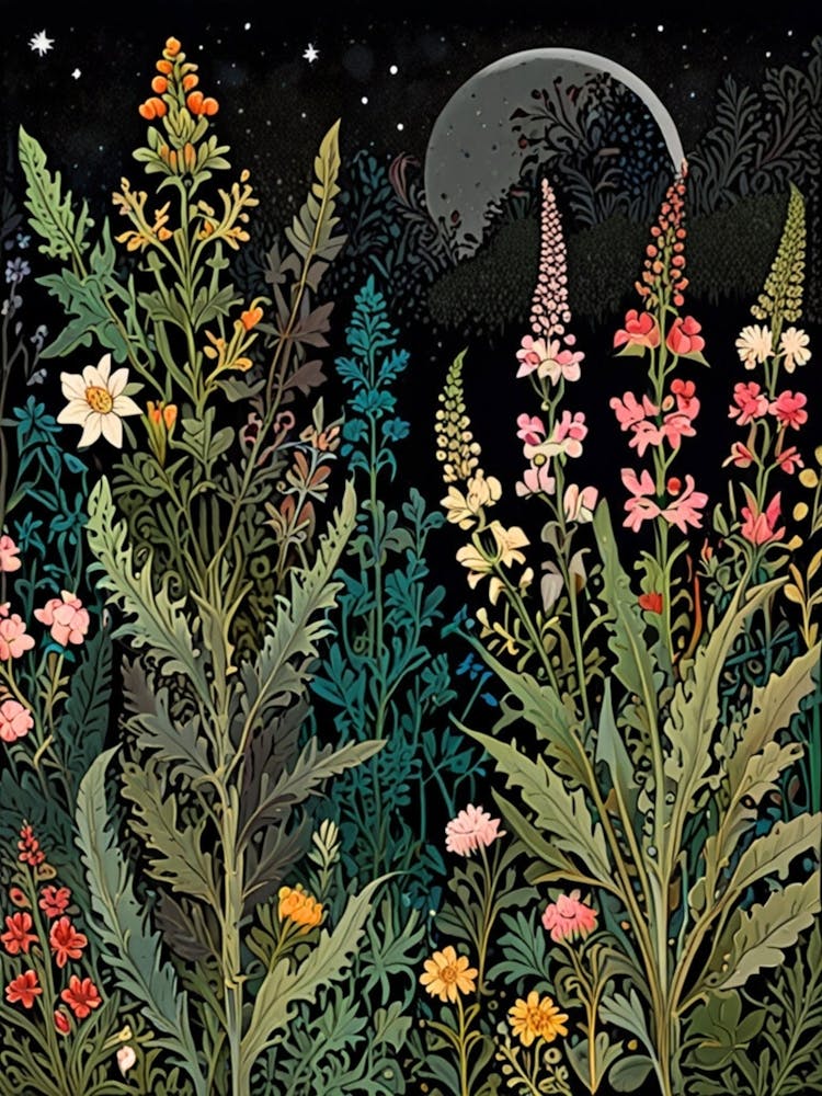 William Morris Wildflowers At Night 1