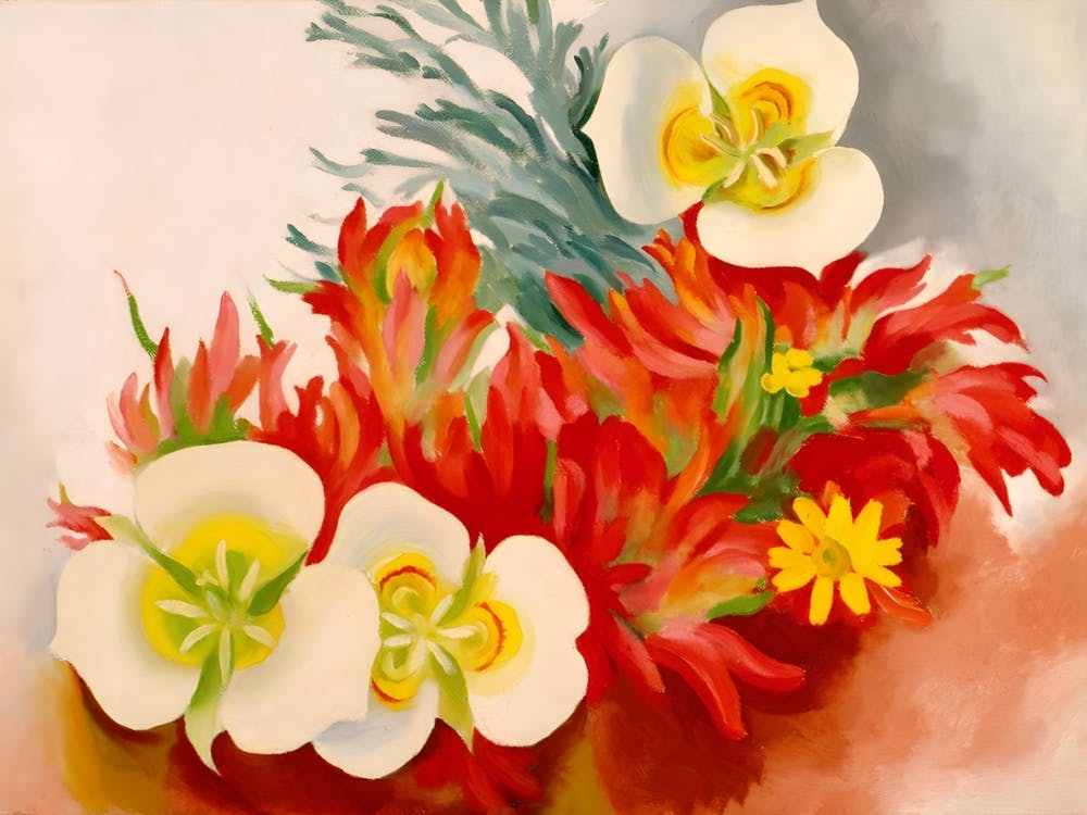 Georgia O'Keeffe - Mariposa Lilies and Indian Paintbrus