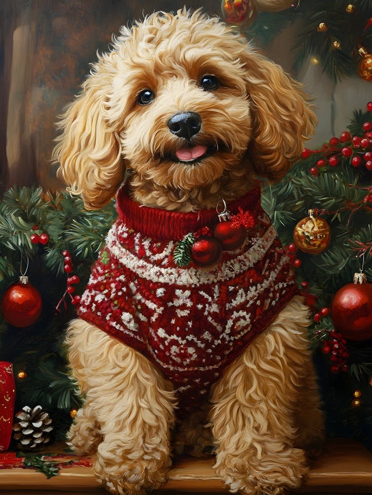 Christmas Goldendoodle 2
