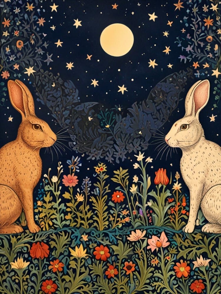 William Morris Rabbits In The Moonlight 3