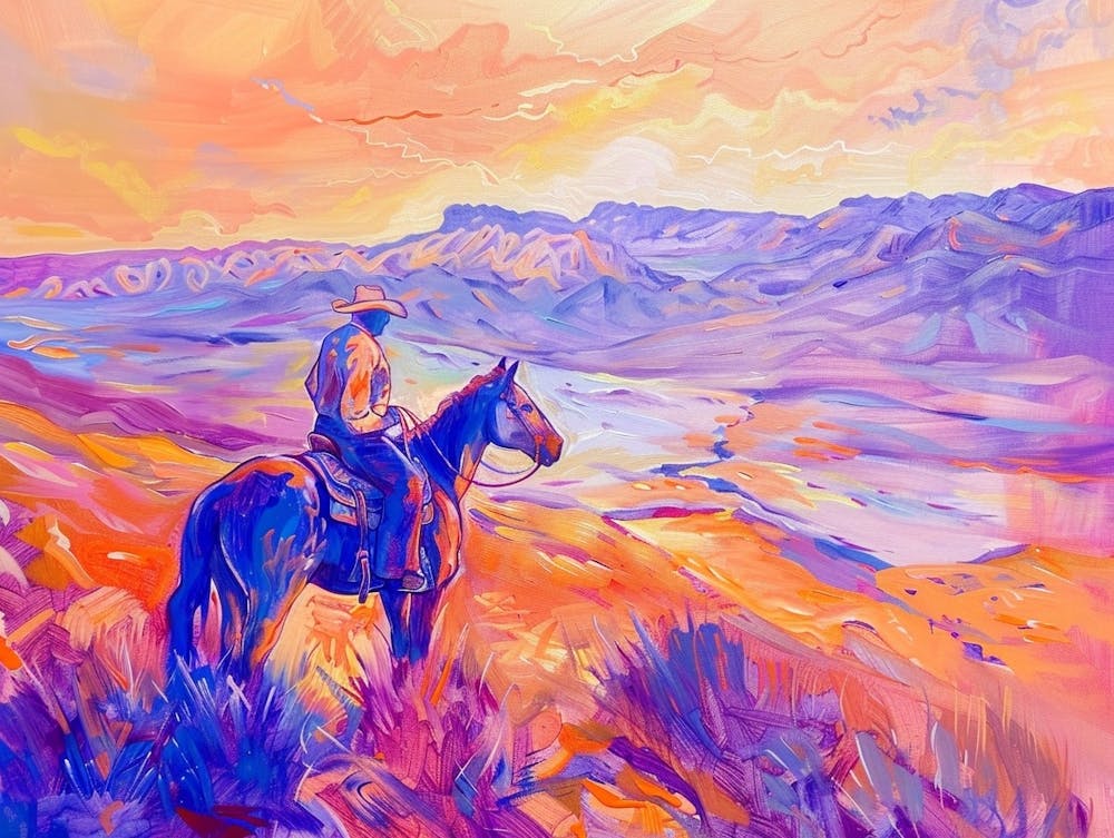 Cowboy Painting Death Valley California 1
