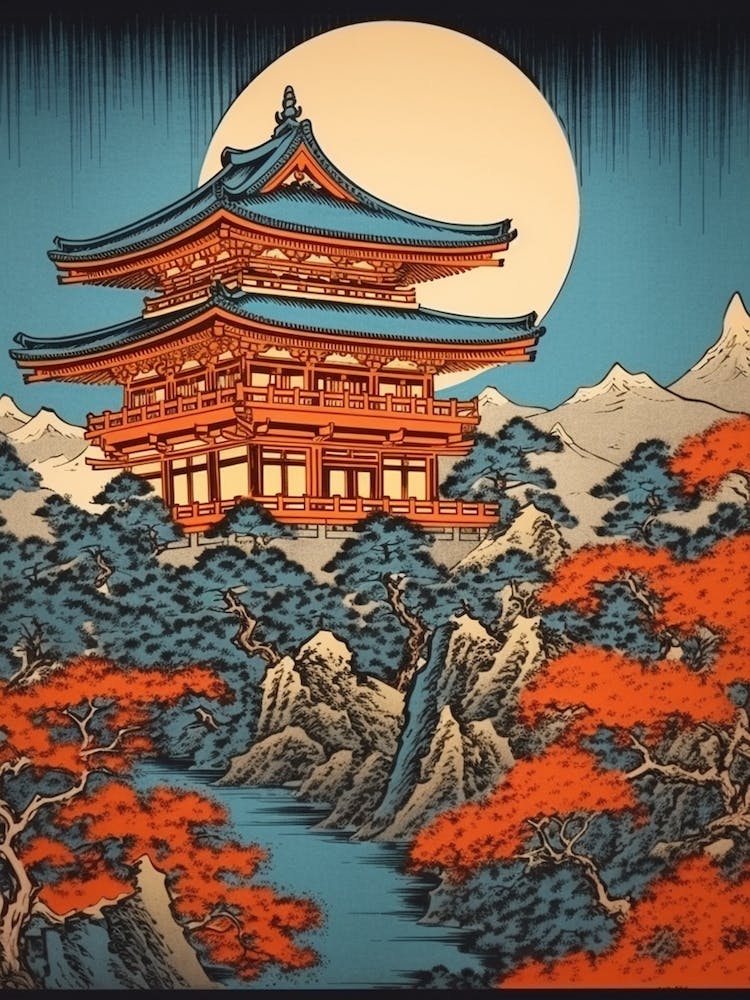 Fushimi Inari Taisha, Japan Vintage Travel Art 2