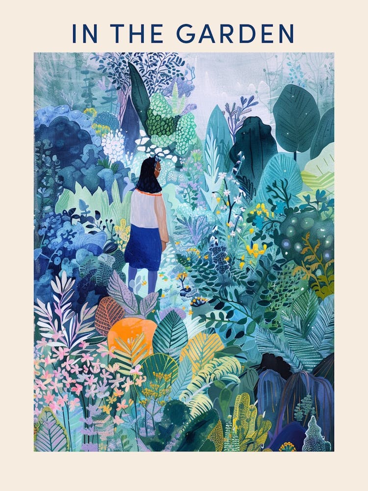 In The Garden Poster Blue 5