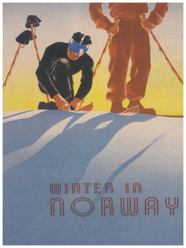 Winter In Norway Vintage Ski Poster 1