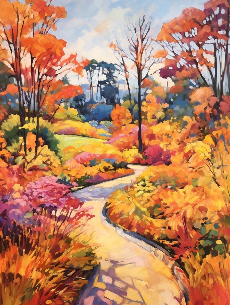 Autumn Gardens Painting Atlanta Botanical Garden 1