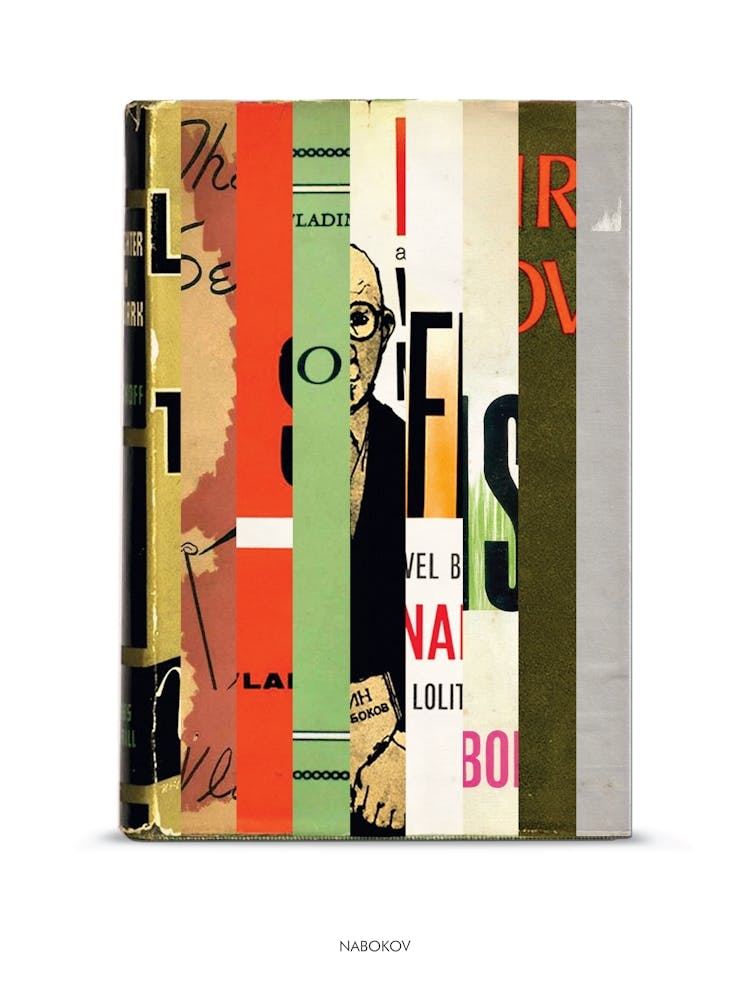 Vladimir Nabokov - Book Lover Abstract Print -First Edition Covers