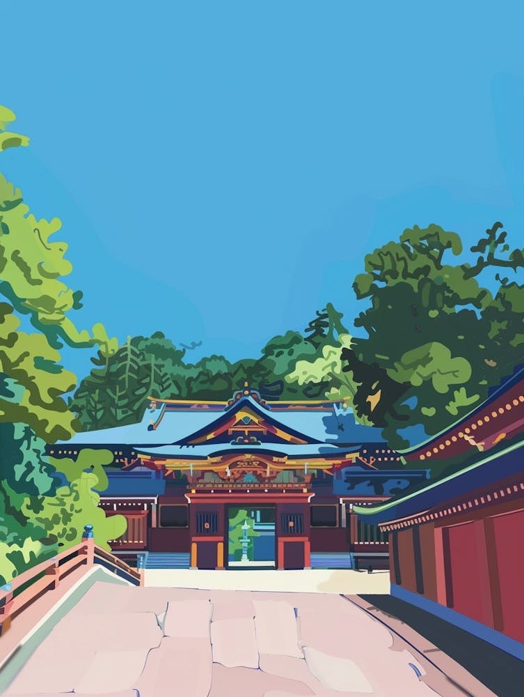Nikko Toshogu Shrine 3 Colourful Illustration