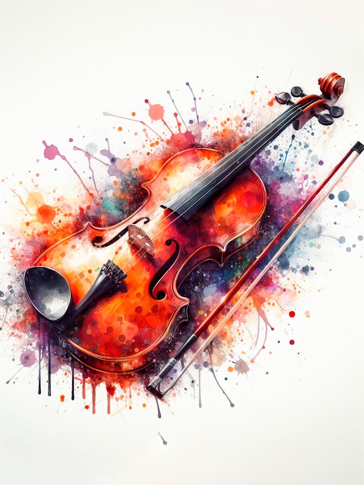 Aquarell Violine 1