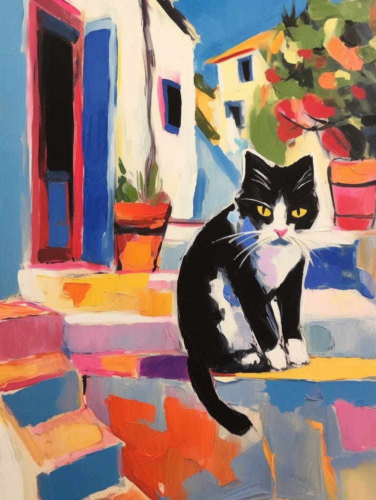 Painting Of A Cat In Bodrum Turkey 2