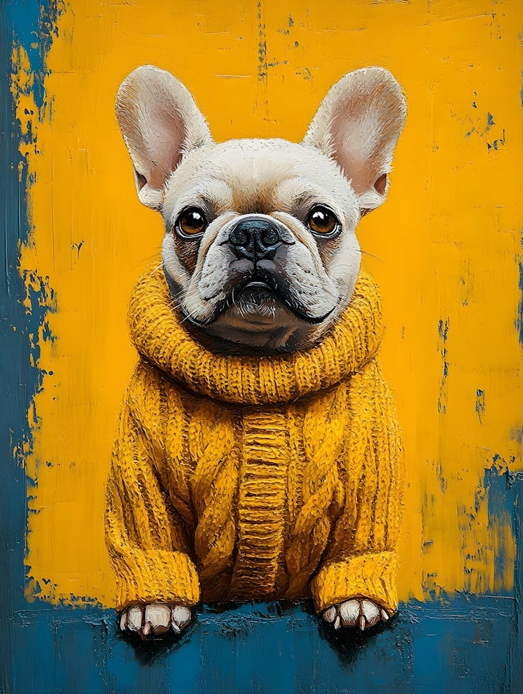 Frenchie In Yellow And Blue 3