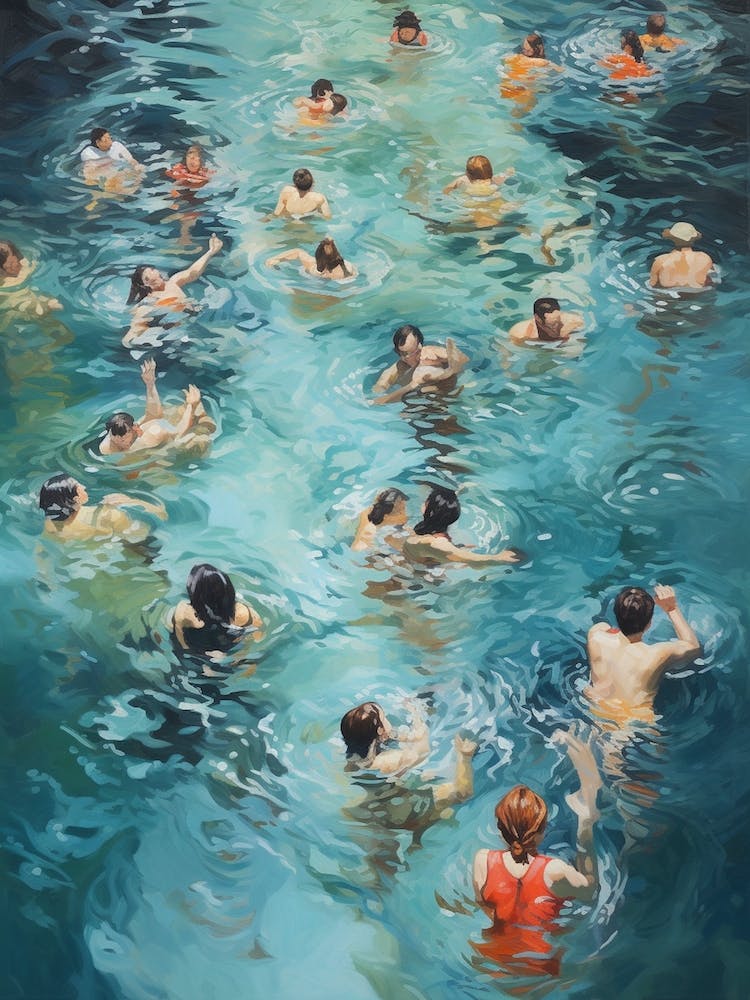 Body Positivity Oil Painting Swimming 2