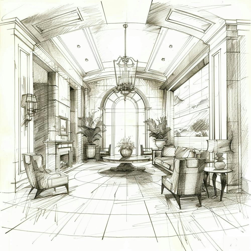 Sketch Of A Living Room