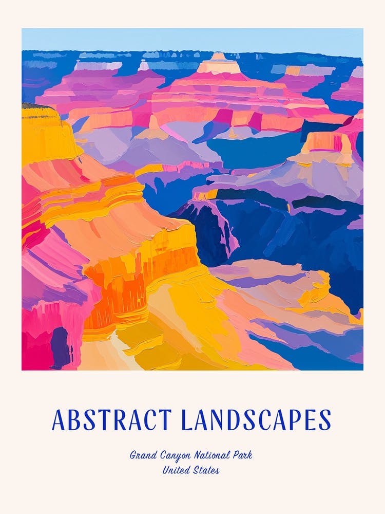 Colourful Abstract Grand Canyon National Park Usa 1 Poster Blue