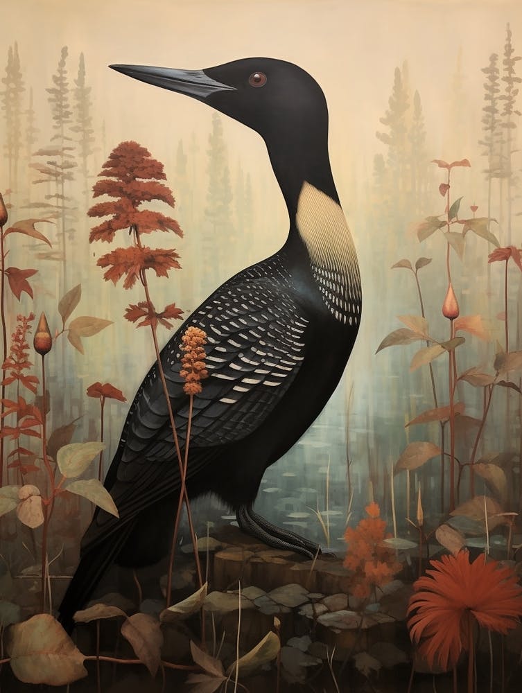 Dark And Moody Botanical Common Loon 4