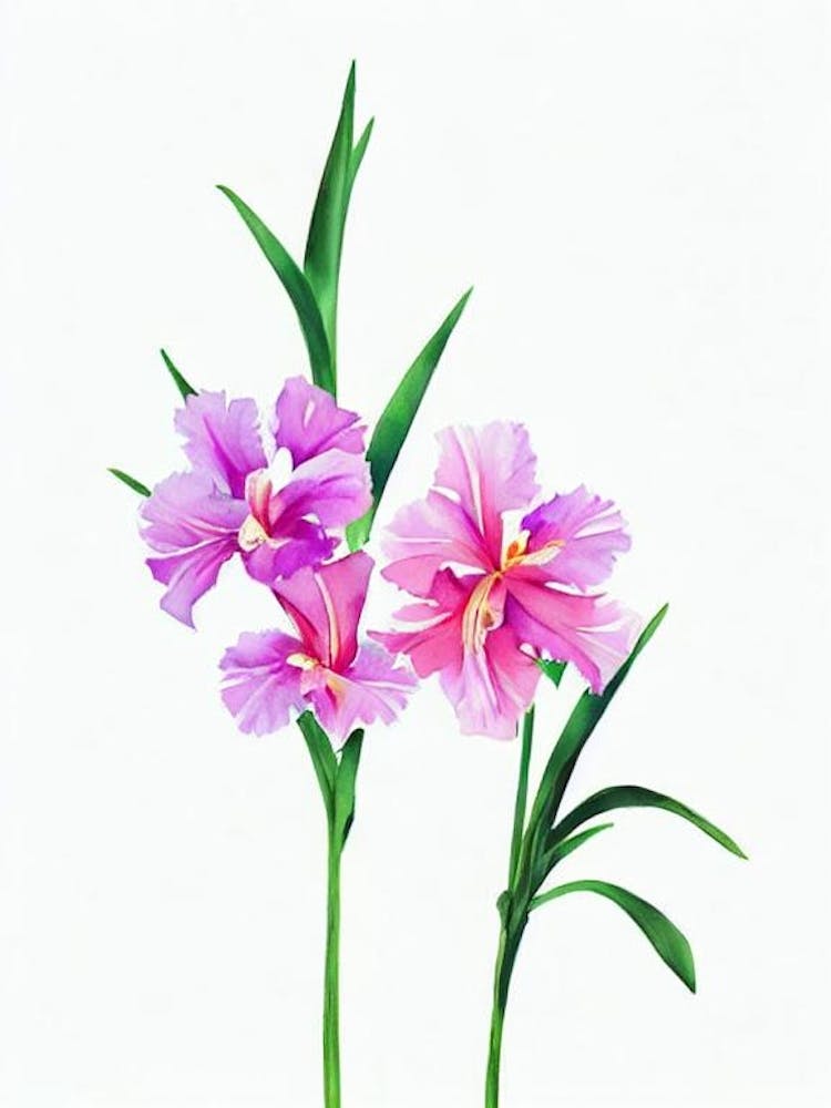 Gladioli Watercolour Flower