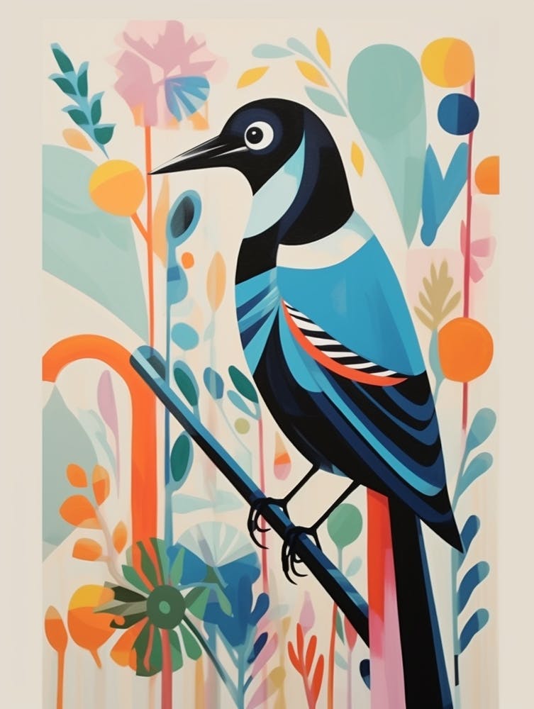 Colourful Scandi Bird Magpie 5