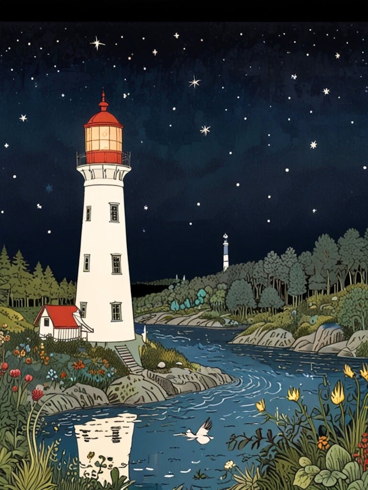 Lighthouse At Night 2