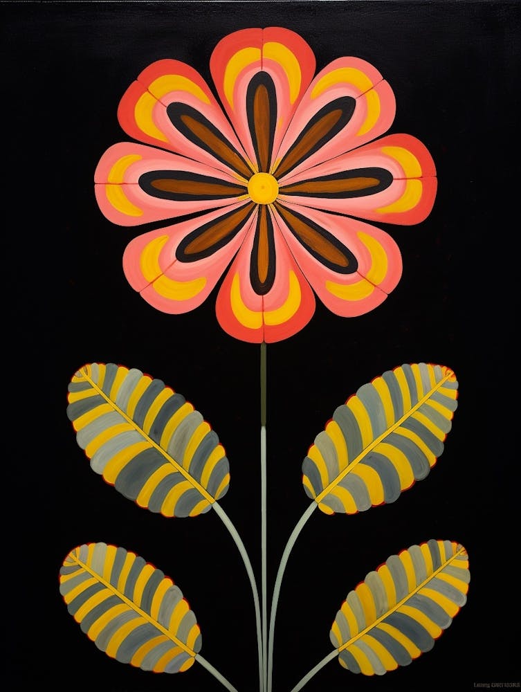 Portulaca 3 Hilma Af Klint Inspired Flower Illustration