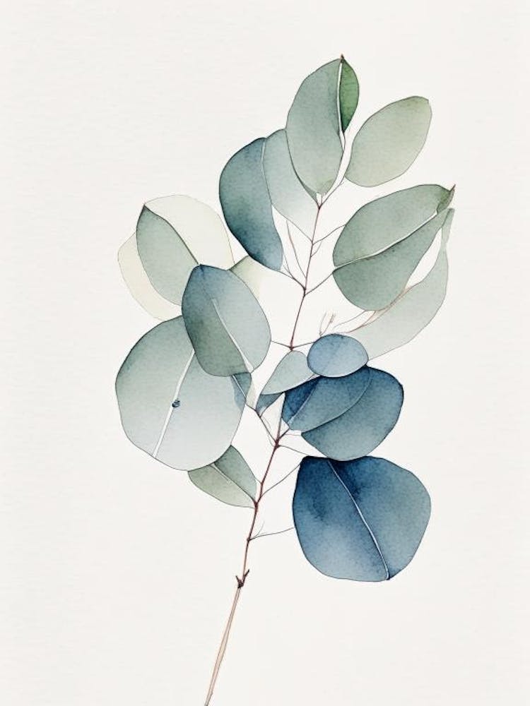 Eucalyptus Herb Minimalist Watercolour 1