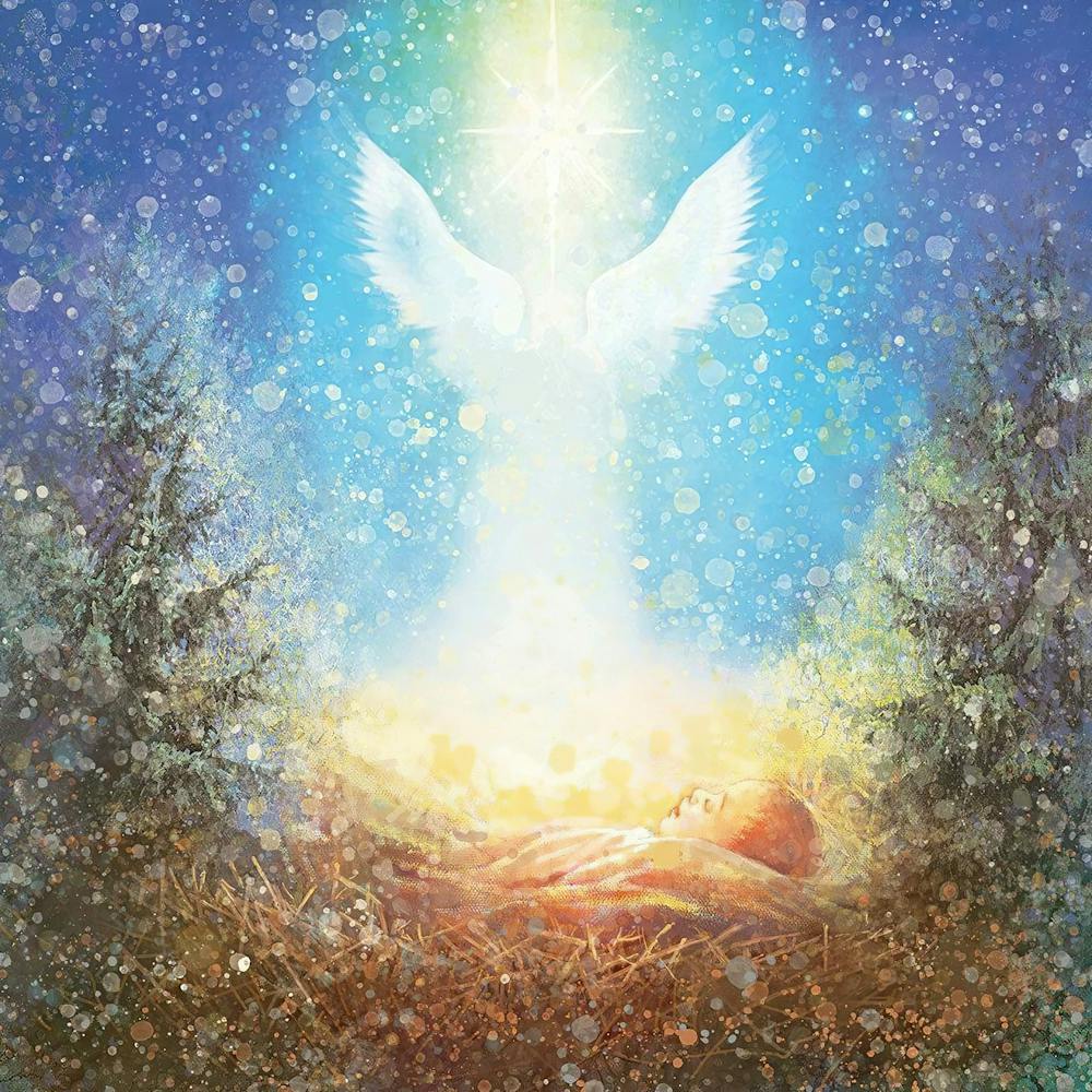 Celestial Love, Babymoon Guardian, Cradled By Celestial Love, Baby Archangel Painting, Archangel Watching Over Your Baby 1