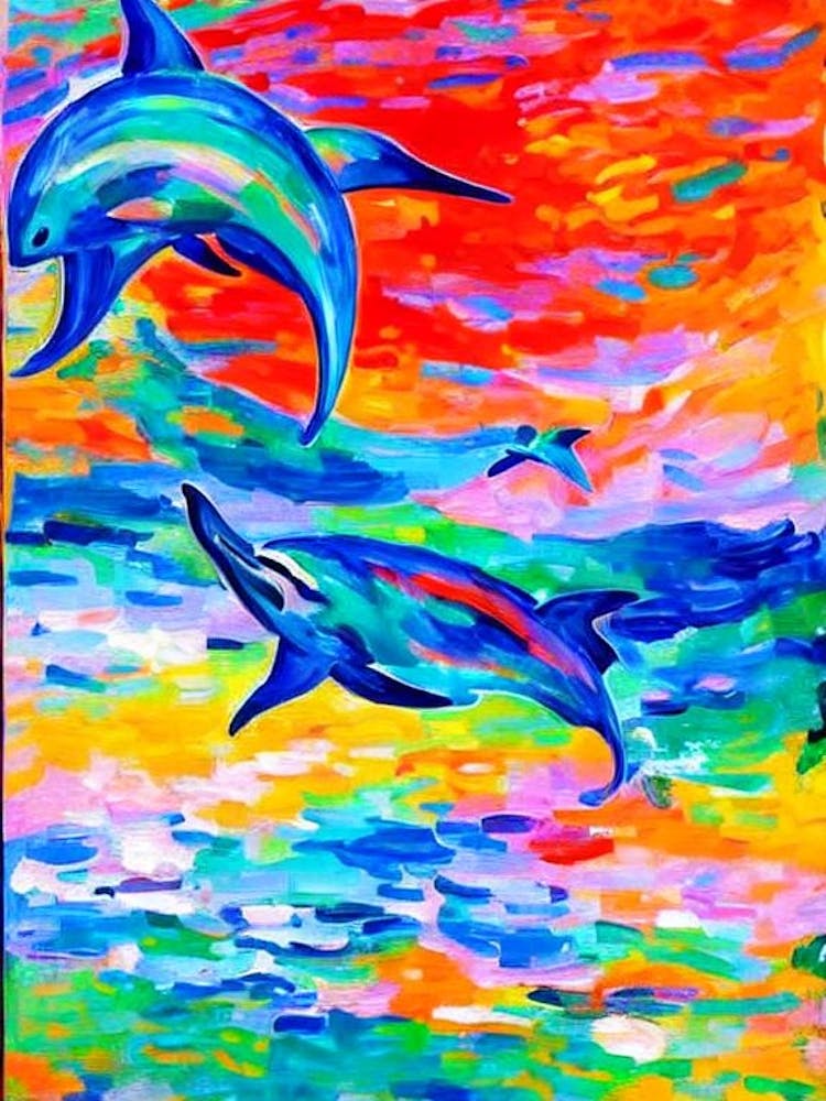 Bottlenose Dolphin Matisse Inspired