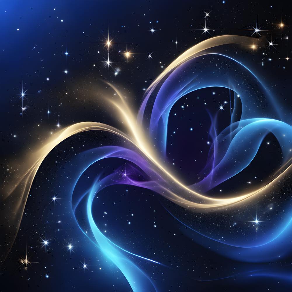 A Blue And Black Background With Stars And Smoke Magical Background Abstract Blue Lighting Particle #2