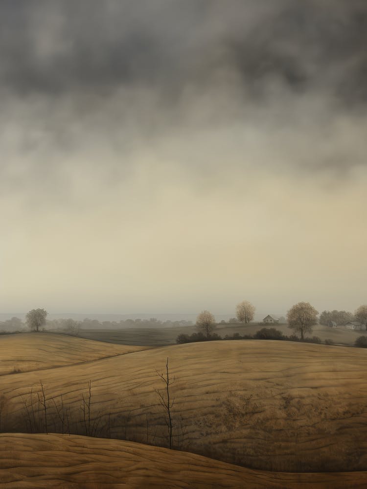 Autumn Farm Landscape Painting