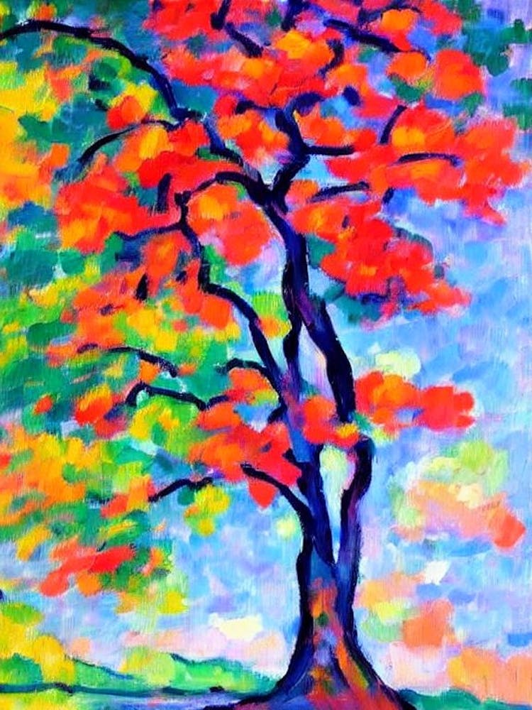 Pagoda Tree tree Abstract Block Colour