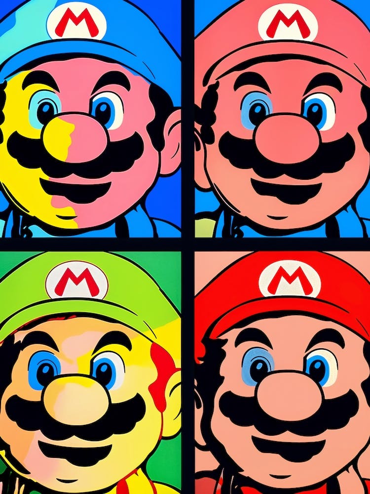 Mario Bros Warhol Pop Art