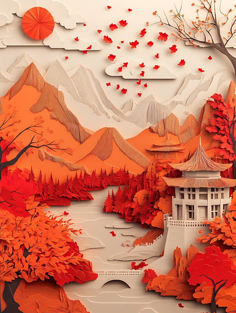 Beautiful Landscape Paper Craft Style 13