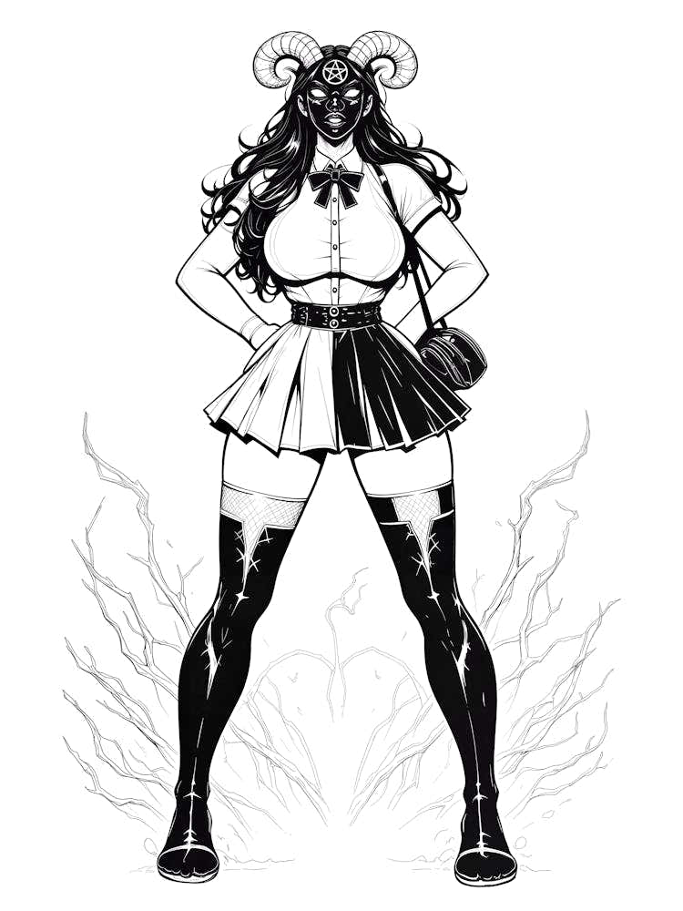 Demonic Babe Gothic Succubus Schoolgirl B
