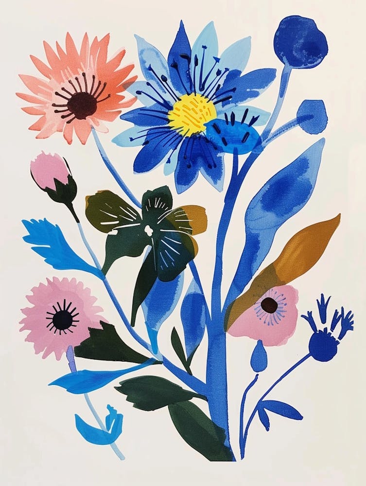 Painted Florals Cornflower 4