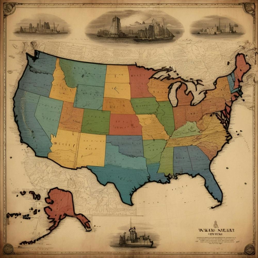 Default Vintage Map Usa Aesthetic 1