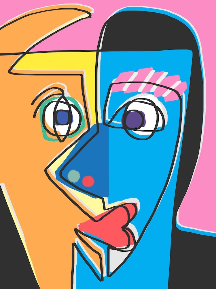 Abstract Cubism Portrait