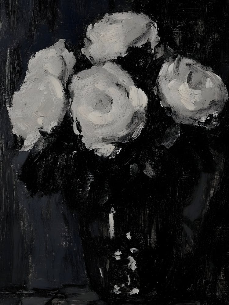 White Roses In A Vase 7