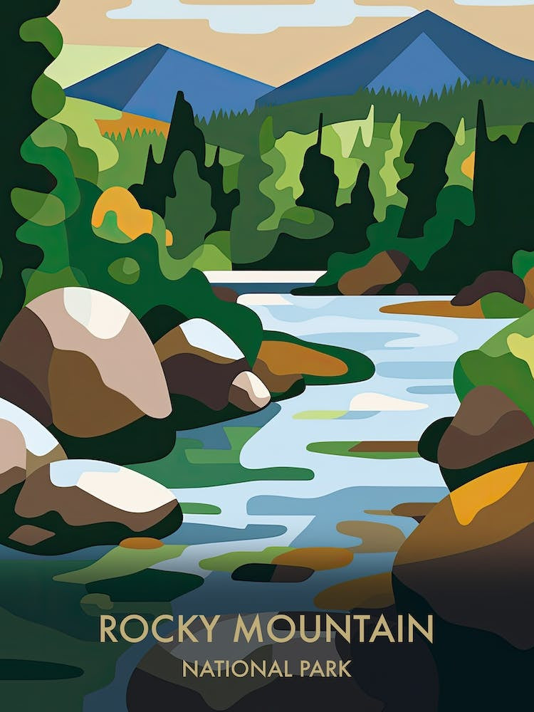 Rocky Mountain National Park Travel Poster Matisse Style 8