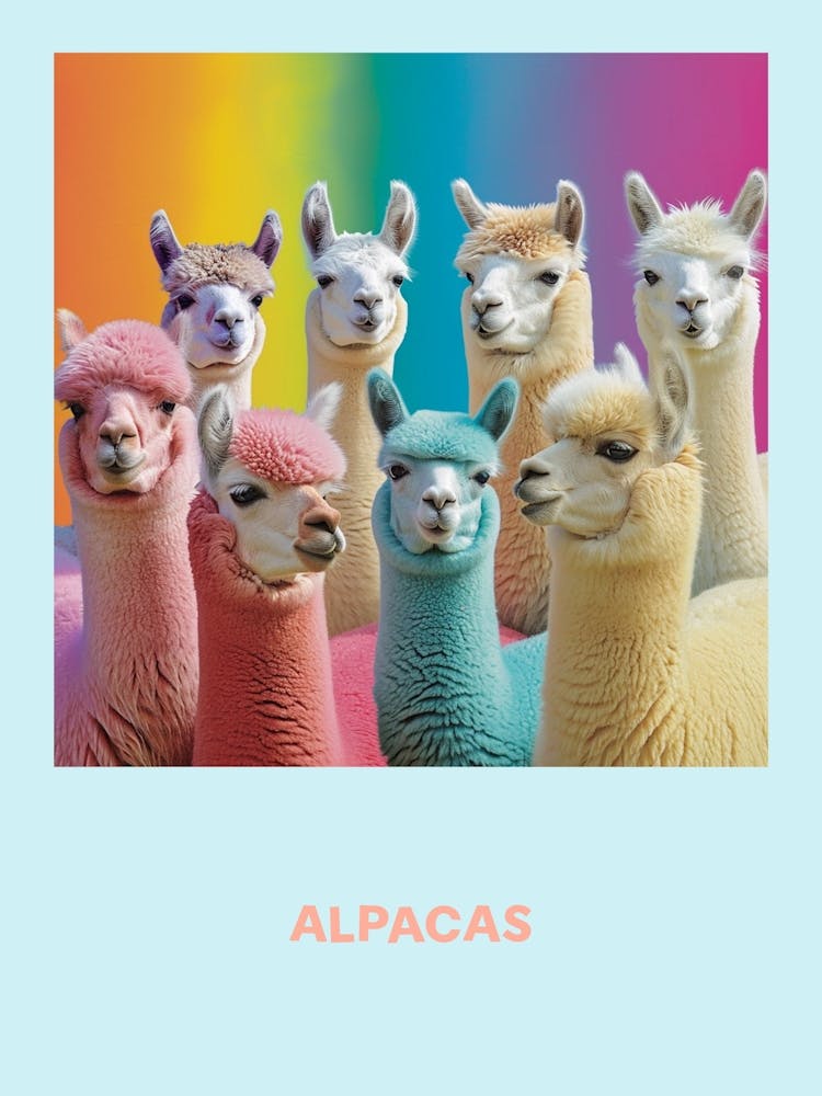 Alpacas Rainbow Poster 1