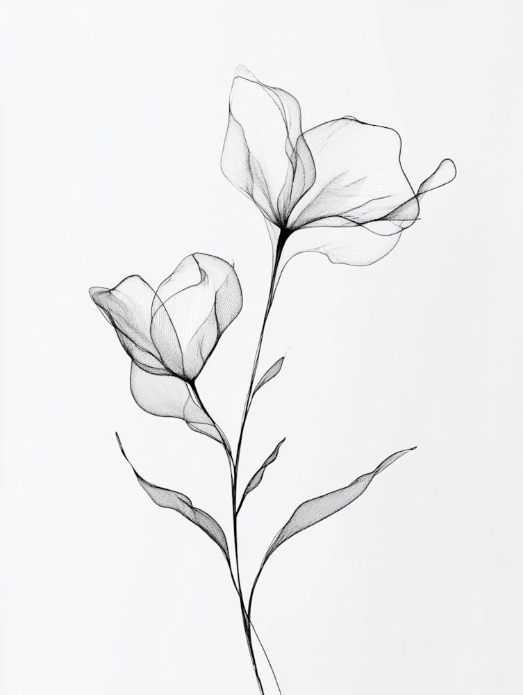 Blumen in Schwarz-Weiß