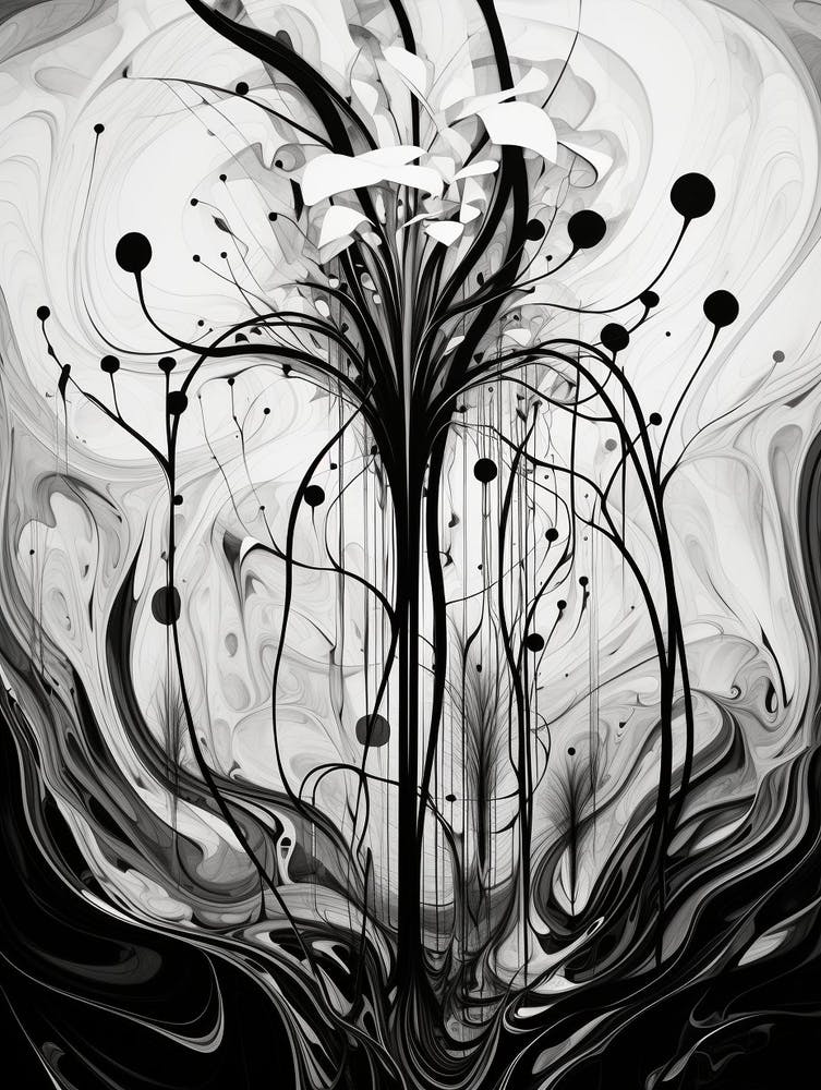 Growth Abstract Black And White 3