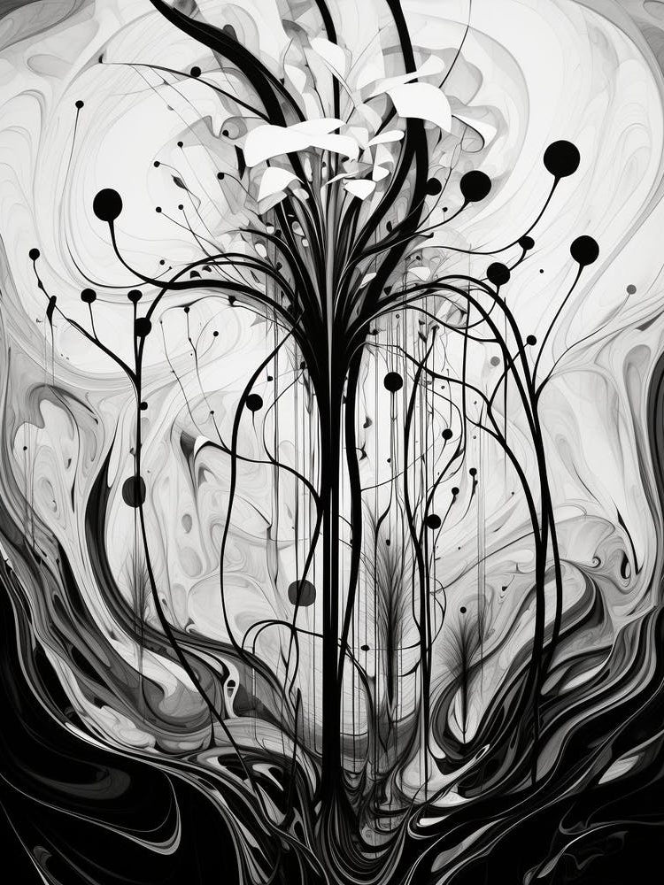 Growth Abstract Black And White 3