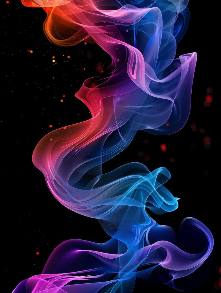 Colorful Smoke On Black Background