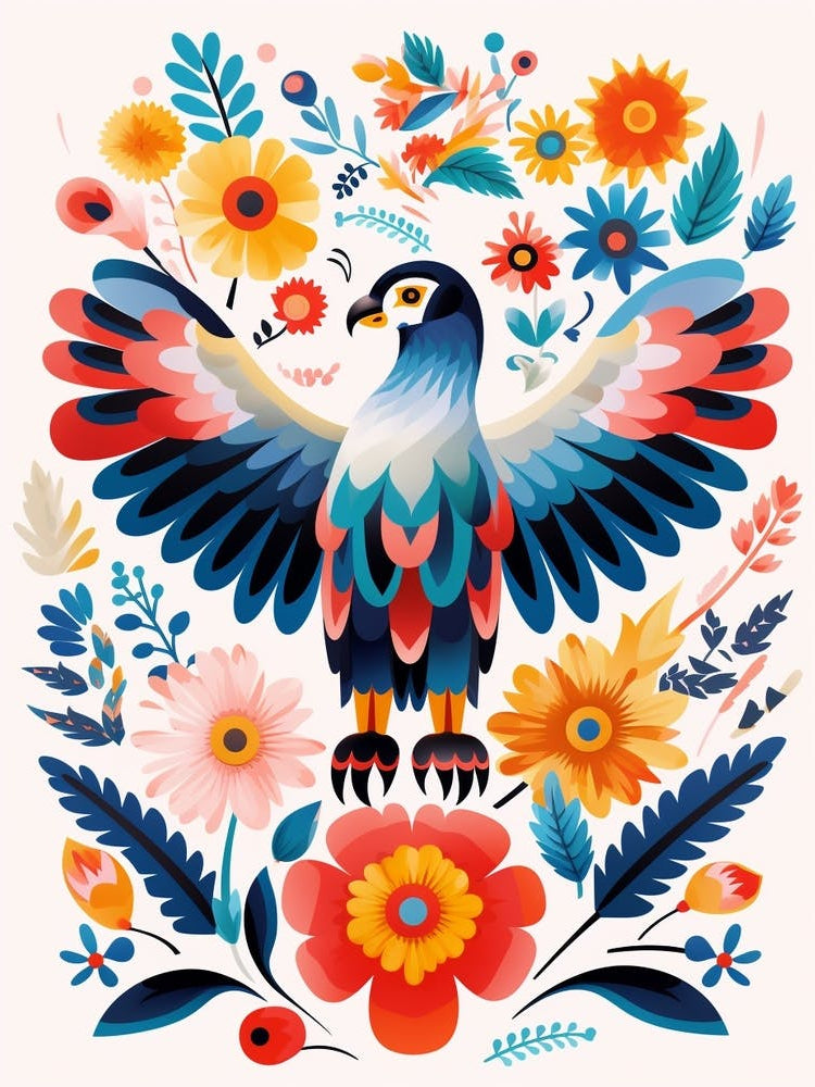 Scandinavian Bird Illustration Eagle 1