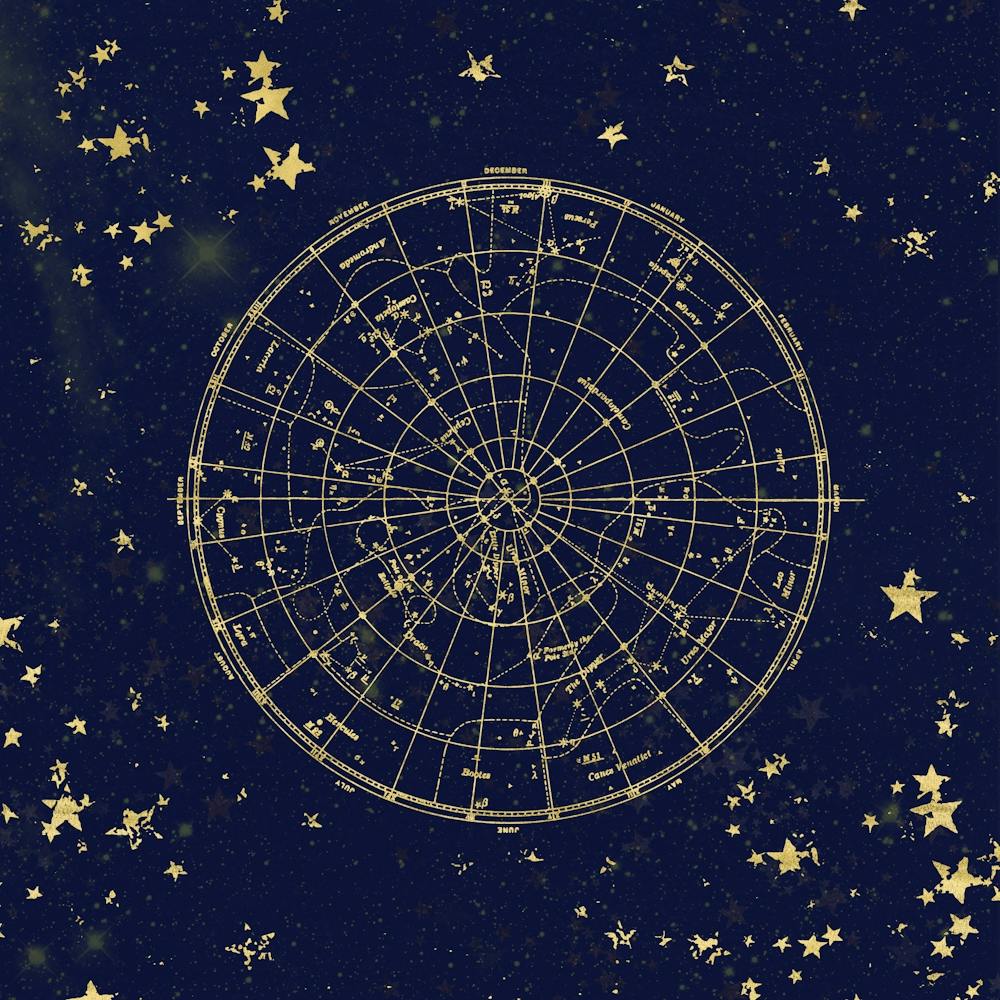Star Map Gold And Navy II